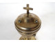 Travel ciborium for the sick, silver-gilt, Minerva stone, Rhine cross, 19th century