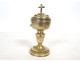 Travel ciborium for the sick, silver-gilt, Minerva stone, Rhine cross, 19th century