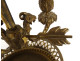 Louis XVI style three-light bouillotte lamp in gilt bronze with ram's head columns, 20th century