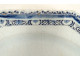 Large octagonal earthenware platter in shades of blue, Rouen, with a bouquet of flowers, 18th century