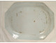 Large octagonal earthenware platter in shades of blue, Rouen, with a bouquet of flowers, 18th century