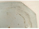 Large octagonal earthenware platter in shades of blue, Rouen, with a bouquet of flowers, 18th century