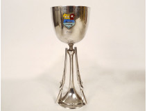 Pigeon Shooting Trophy Cup, Biarritz Coat of Arms, English Silver, Mappin &amp; Webb 1912