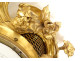 Large Louis XV gilt bronze Rococo wall-mounted cartel clock with pink flowers, Quinette, 19th century