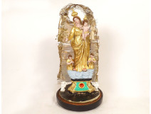 Virgin of Marseille, Santibelli, Mary and Child Jesus, terracotta globe, 19th century