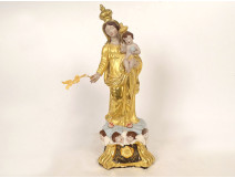 Virgin of Marseille, Santibelli, Mary and Child Jesus, terracotta globe, 19th century