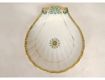 Empire style porcelain shell-shaped serving dish, Paris, Louis-Philippe palmette design, 19th century