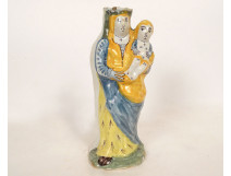 Crowned Virgin Mary after childbirth, Nevers earthenware, Infant Jesus, 18th century