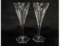 Pair of crystal stemware cut crystal Baccarat France 19th