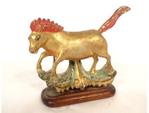Small Chinese horse sculpture, carved wood, lacquered and gilded, Qing Dynasty, 18th century, China
