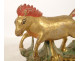 Small Chinese horse sculpture, carved wood, lacquered and gilded, Qing Dynasty, 18th century, China