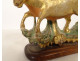 Small Chinese horse sculpture, carved wood, lacquered and gilded, Qing Dynasty, 18th century, China