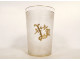 Frosted crystal tea glass, Saint-Louis, gilt lettering, 19th century