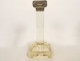 19th century German silver crystal column candlestick with monogram