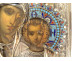Russian Orthodox icon of the Virgin and Child of Kazan, silver cloisonné enamel, 19th century