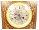 Charles X mantel clock in rosewood marquetry with flowers and foliage, 19th century