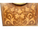 Charles X mantel clock in rosewood marquetry with flowers and foliage, 19th century