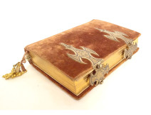 Belin-Leprieur Paris wedding book, watercolor engraving, gilt brass, 19th century