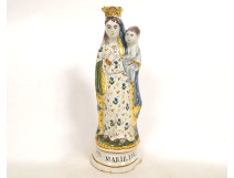 Virgin Mary after childbirth, crowned, Saint Mary, earthenware, Rennes, Infant Jesus, 18th century