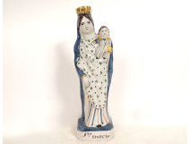 Virgin Mary after childbirth, crowned, Saint Mary, earthenware, Rennes, Infant Jesus, 18th century