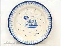 Earthenware plate Nevers 19th Bastille Castle Auxerre