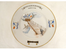 Jullien porcelain plate, Society cork game, 1895 Francs, cork makers