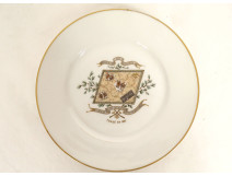 Jullien porcelain plate, Society cork game, 1895 Francs, cork makers