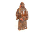 Chinese sculpture of a warrior with a sword, the god Zhong Kui Shoki, terracotta, 19th century