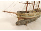 Model of a three-masted wooden cod fishing boat, a 19th-century souvenir globe