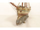 Model of a three-masted wooden cod fishing boat, a 19th-century souvenir globe