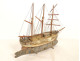 Model of a three-masted wooden cod fishing boat, a 19th-century souvenir globe