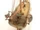 Model of a three-masted wooden cod fishing boat, a 19th-century souvenir globe