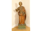 Large sculpture of Saint Peter, polychrome carved wooden religious statue, 17th century