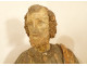 Large sculpture of Saint Peter, polychrome carved wooden religious statue, 17th century