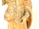 Large sculpture of Saint Peter, polychrome carved wooden religious statue, 17th century