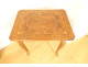 Small Louis XV style marquetry coffee table in walnut and bronze, 18th century axe