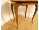 Small Louis XV style marquetry coffee table in walnut and bronze, 18th century axe