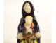 HB Quimper H. Porson earthenware statuette of Saint Anne of the Bretons with an anchor, 20th century