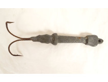Lead hook for cod fishing off Newfoundland, Folk Art, 19th-century marine object