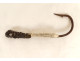Carved bone fishhook, fishing souvenir from Paimpol, Brittany, late 19th century