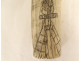 Scrimshaw, walrus tooth, ivory, marine engraving, fishing, sperm whale, anchor, fisherman, 19th century