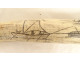 Scrimshaw, walrus tooth, ivory, marine engraving, fishing, sperm whale, anchor, fisherman, 19th century