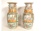 Pair of large Chinese porcelain vases, Canton style, with bird figures, China, 19th century 