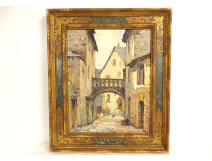 HSP marine painting by Andr&eacute; B&eacute;ronneau, boat, port of Saint-Tropez, Provence, 20th century