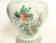 Pair of covered Chinese porcelain pots/jars, famille verte style, with flowers, 19th century