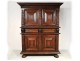 Buffet two bodies, 4 shutters, solid oak, carved with acanthus leaves, seventeenth