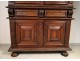 Buffet two bodies, 4 shutters, solid oak, carved with acanthus leaves, seventeenth