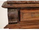 Buffet two bodies, 4 shutters, solid oak, carved with acanthus leaves, seventeenth