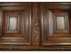 Buffet two bodies, 4 shutters, solid oak, carved with acanthus leaves, seventeenth