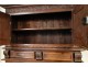 Buffet two bodies, 4 shutters, solid oak, carved with acanthus leaves, seventeenth